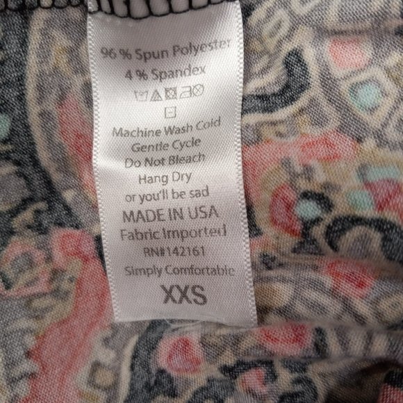 Lularoe XXS Irma Tunic Colorful Paisley Oversize - Picture 3 of 5